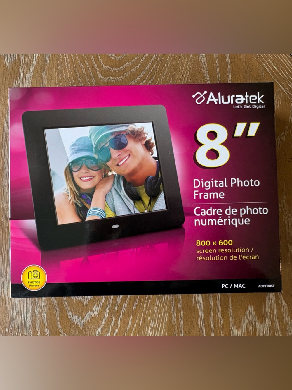 Aluratek 8" Digital Photo Frame - Black